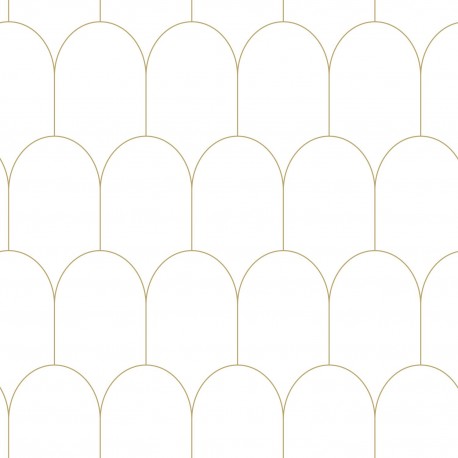 Papel tapiz art deco blanco y oro